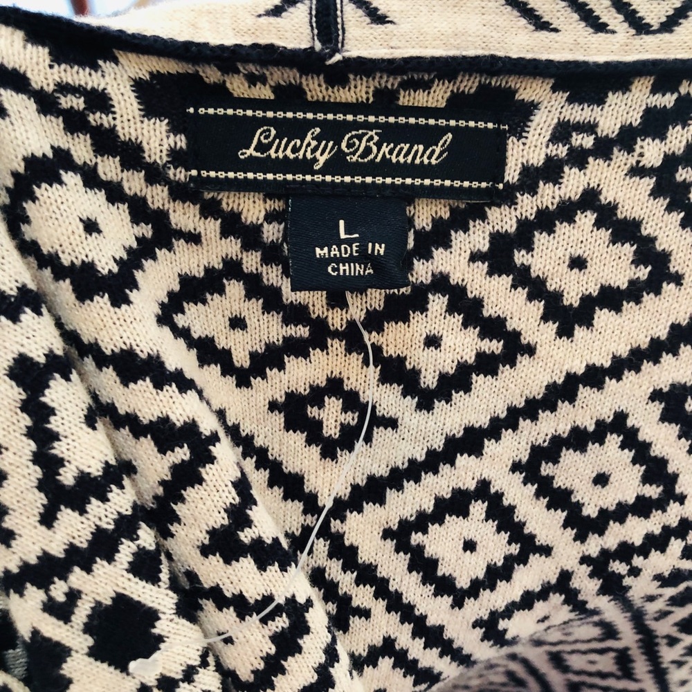 Lucky Brand Sweater Topper Tribal boho Size large - Picture 2 of 5